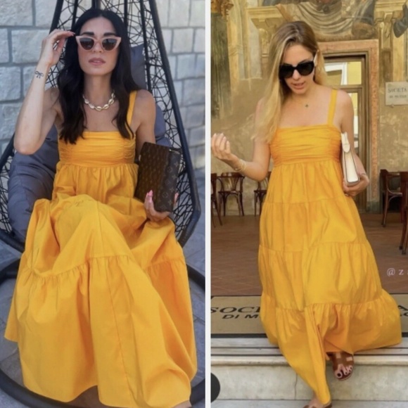 Zara orange maxi dress - Picture 7 of 8